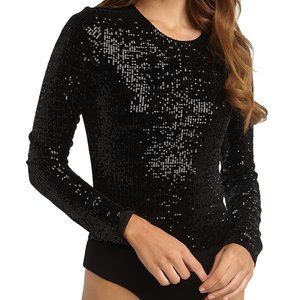 Sequin Knit Long Sleeve Bodysuit